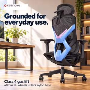 Enova BKJ Gaming Chair Black/Blue - 6D Armrests - image 6