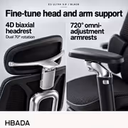 HBADA E3 Ultra 5.0 Ergonomic Office Chair (Black) - image 5