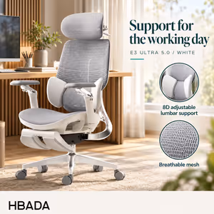 HBADA E3 Ultra 5.0 Ergonomic Office Chair (White) - image 2