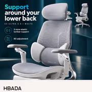 HBADA E3 Ultra 5.0 Ergonomic Office Chair (White) - image 4