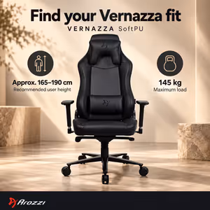 Arozzi Vernazza SoftPU Gaming Chair, Pure Black - image 2