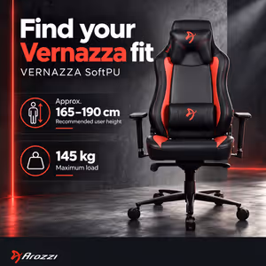 Arozzi Vernazza SoftPU Gaming Chair, Black & Red - image 3