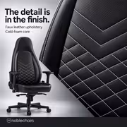 noblechairs ICON Faux Leather Gaming Chair (Black/Platinum/White) - image 4