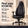 noblechairs ICON Faux Leather Gaming Chair (Black/Platinum/White) - image 6