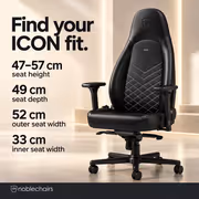 noblechairs ICON Faux Leather Gaming Chair (Black/Platinum/White) - image 6