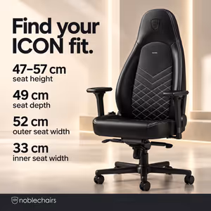noblechairs ICON Faux Leather Gaming Chair (Black/Platinum/White) - image 6