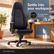noblechairs ICON Faux Leather Gaming Chair - 4D Armrests (Black/Blue) - image 3