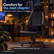 noblechairs ICON Faux Leather Gaming Chair - 4D Armrests (Black/Blue) - image 4