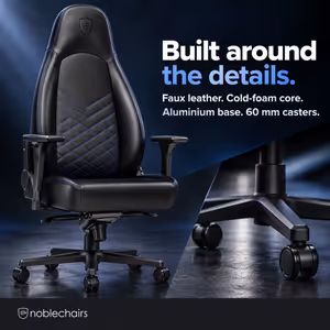 noblechairs ICON Faux Leather Gaming Chair - 4D Armrests (Black/Blue) - image 6