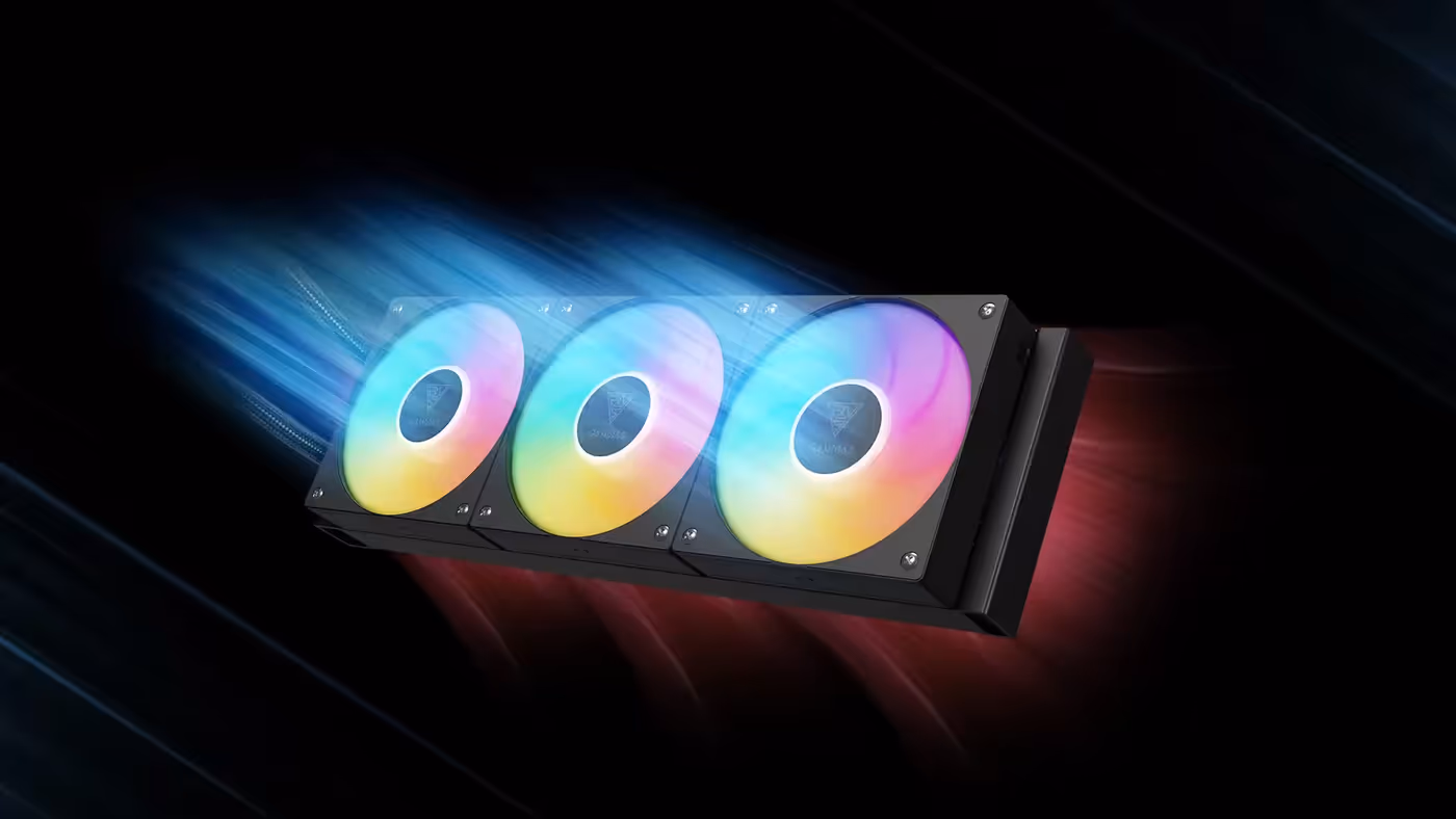 Radiator fans with PWM control and RGB lighting