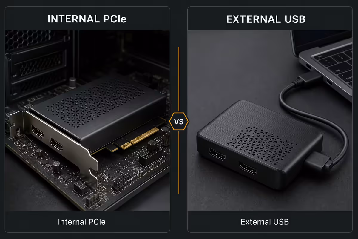 Internal PCIe vs external USB capture card