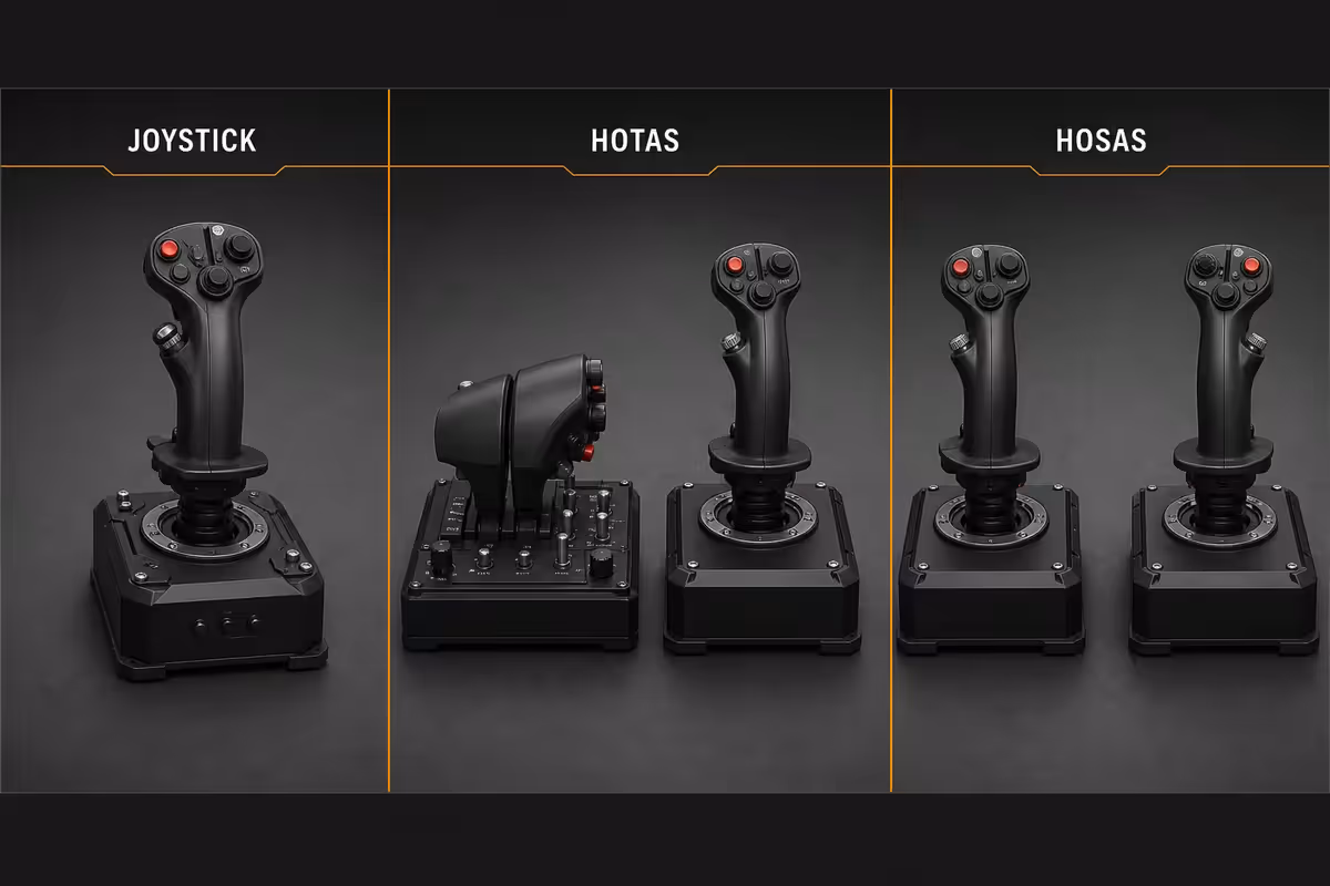 Joystick vs HOTAS vs HOSAS - which suits your sim