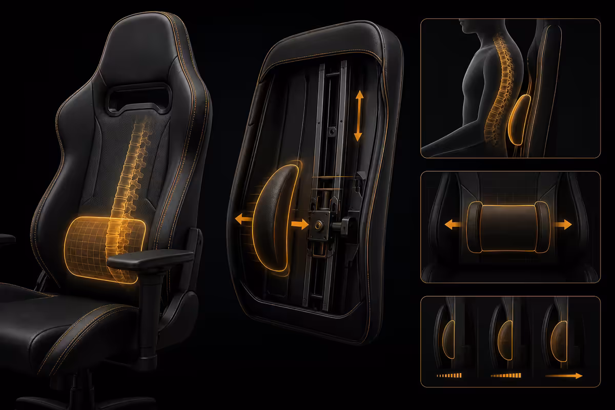 Gaming chair lumbar support