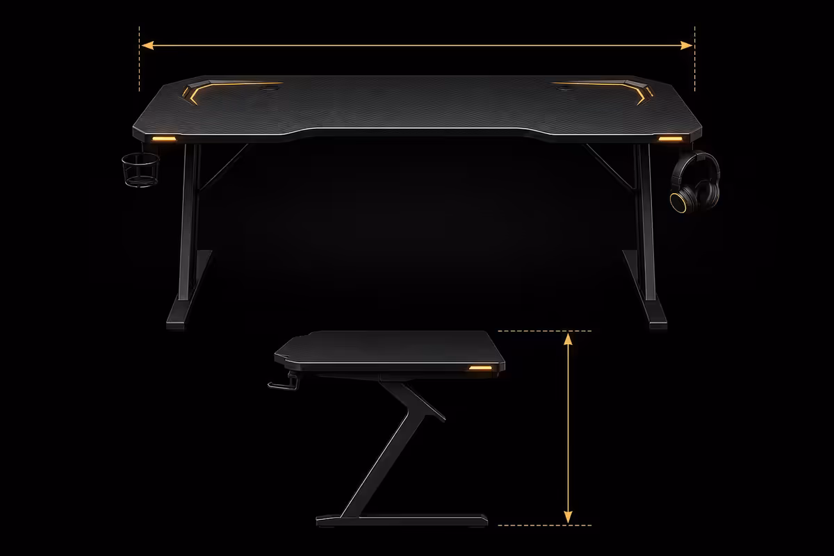 Gaming desk width and depth