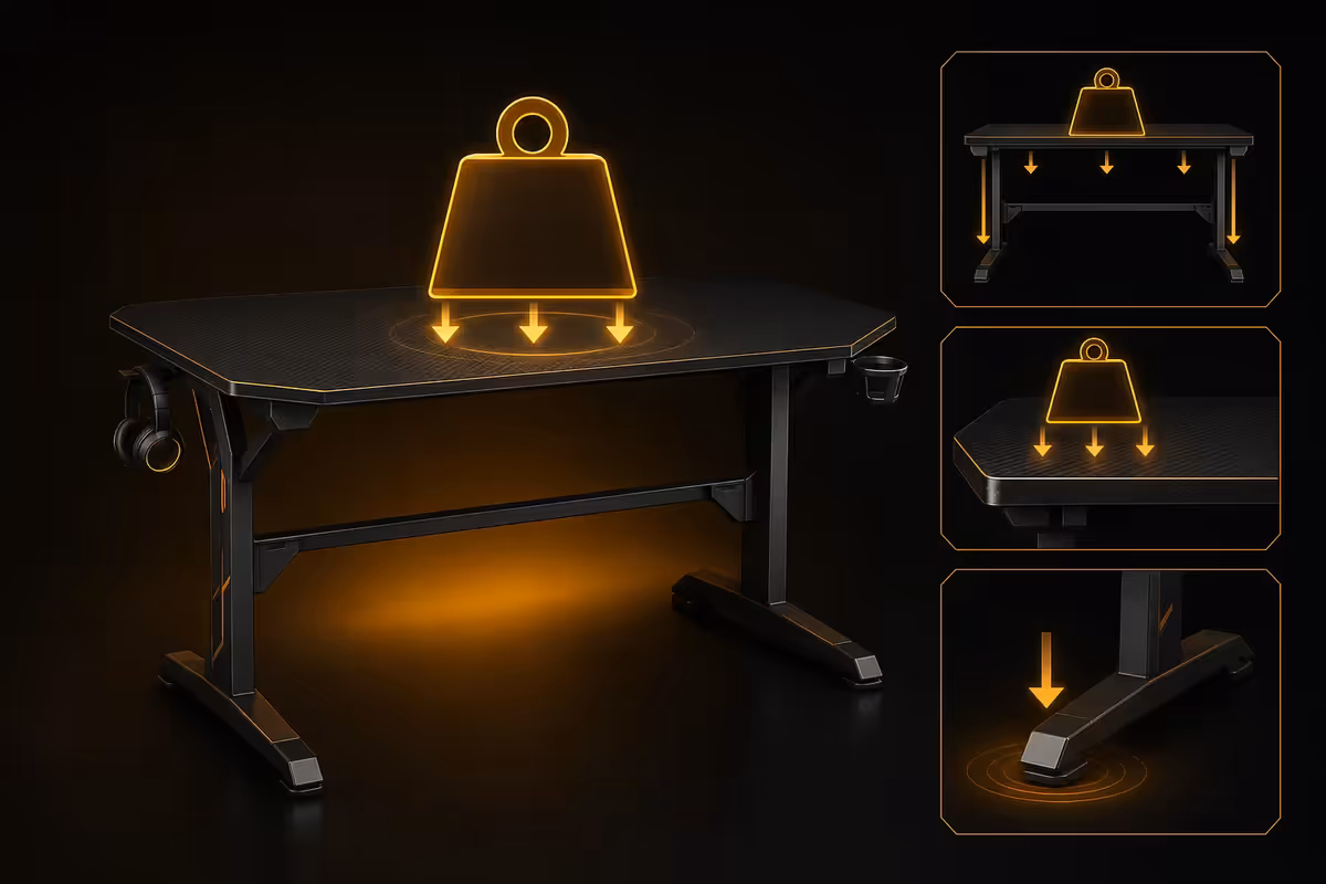 Gaming desk cable management