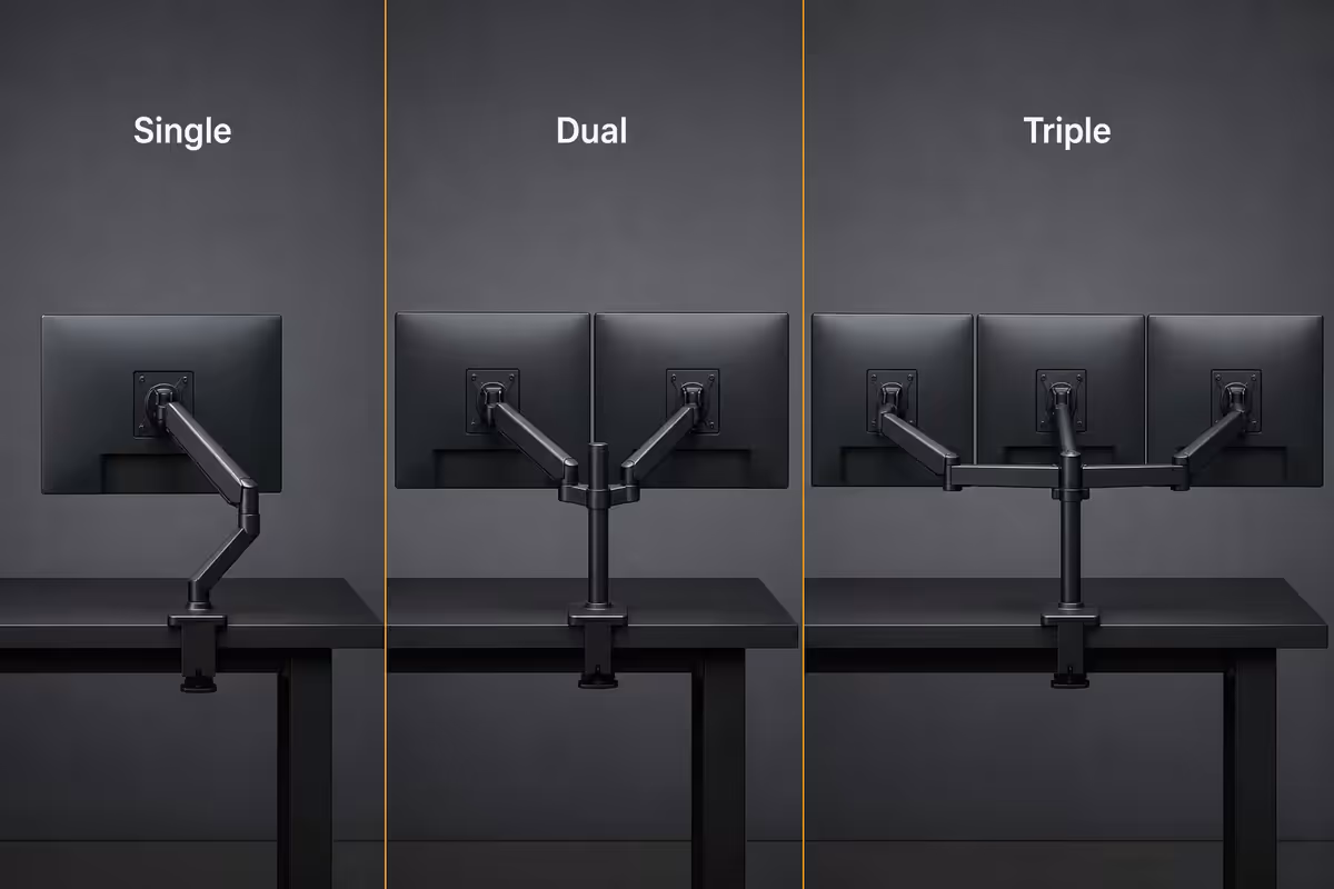 Single vs dual vs triple arm