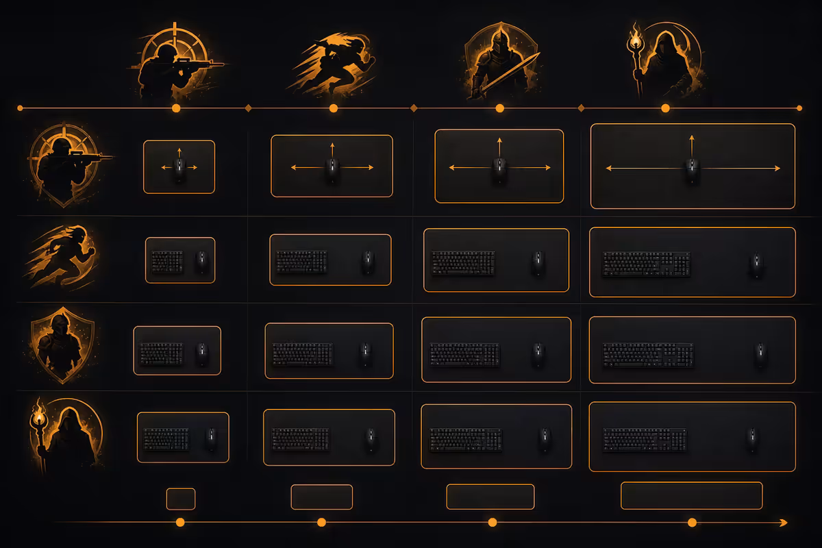 Mouse pad size by play style