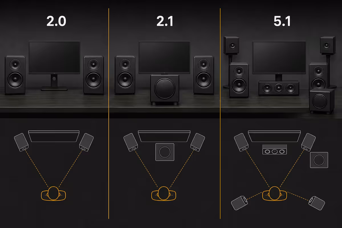 2.0 vs 2.1 vs 5.1 - channels for the desktop