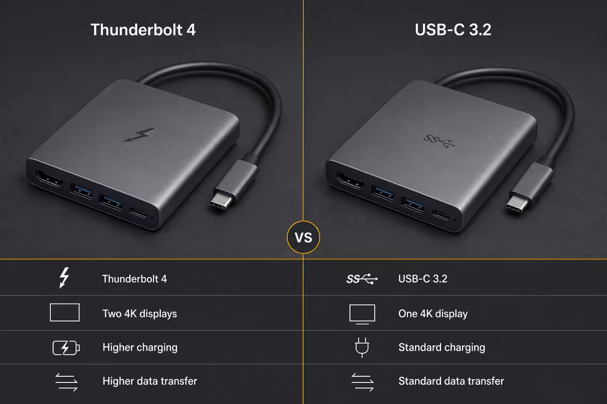 Thunderbolt 4 vs USB-C 3.2 - the tier decision