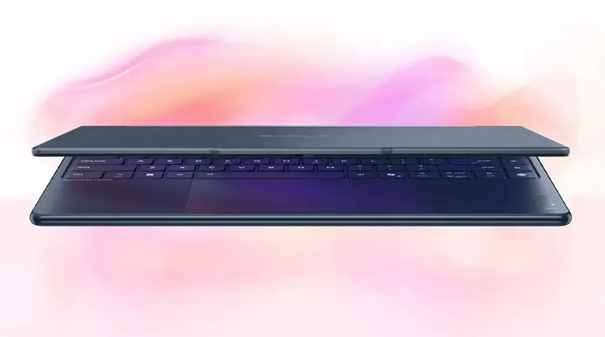 Yoga 9i 2-in-1 Gen 10 Aura Edition showing thin CNC machined chassis and durability features