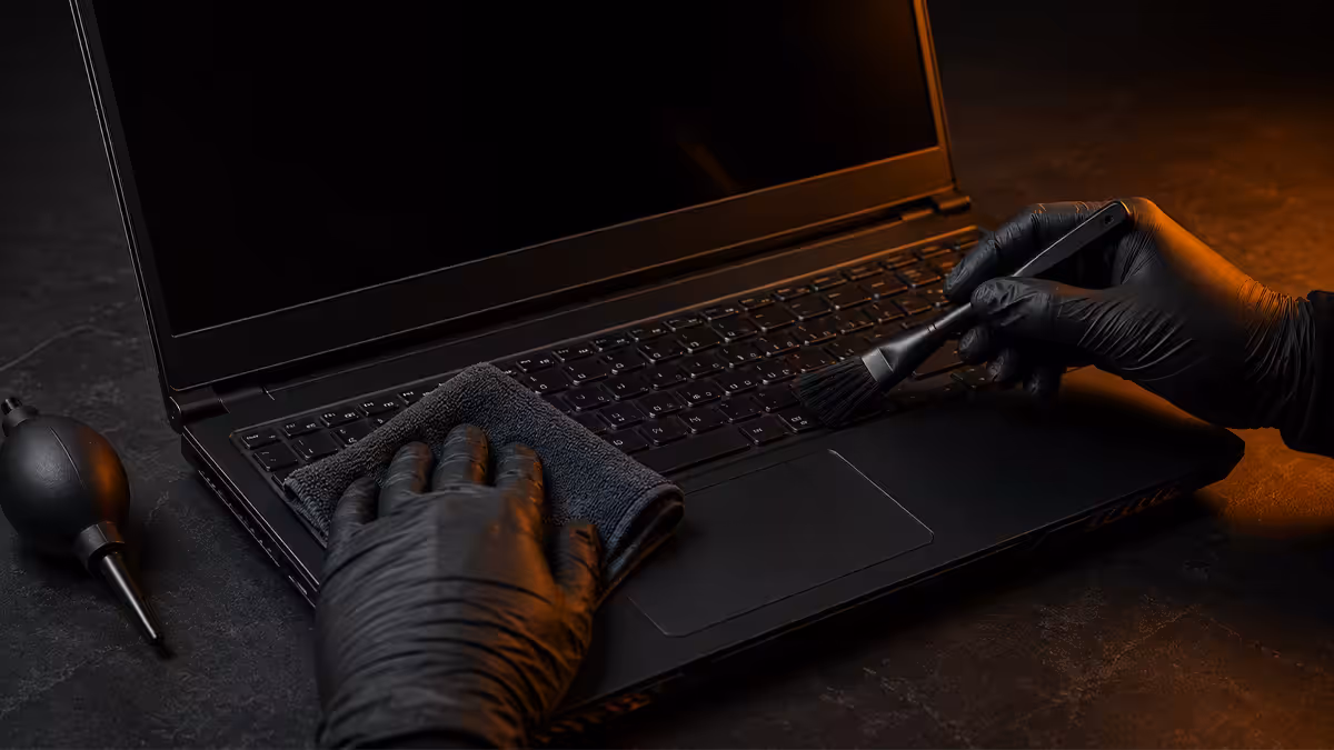 Cleaning a laptop