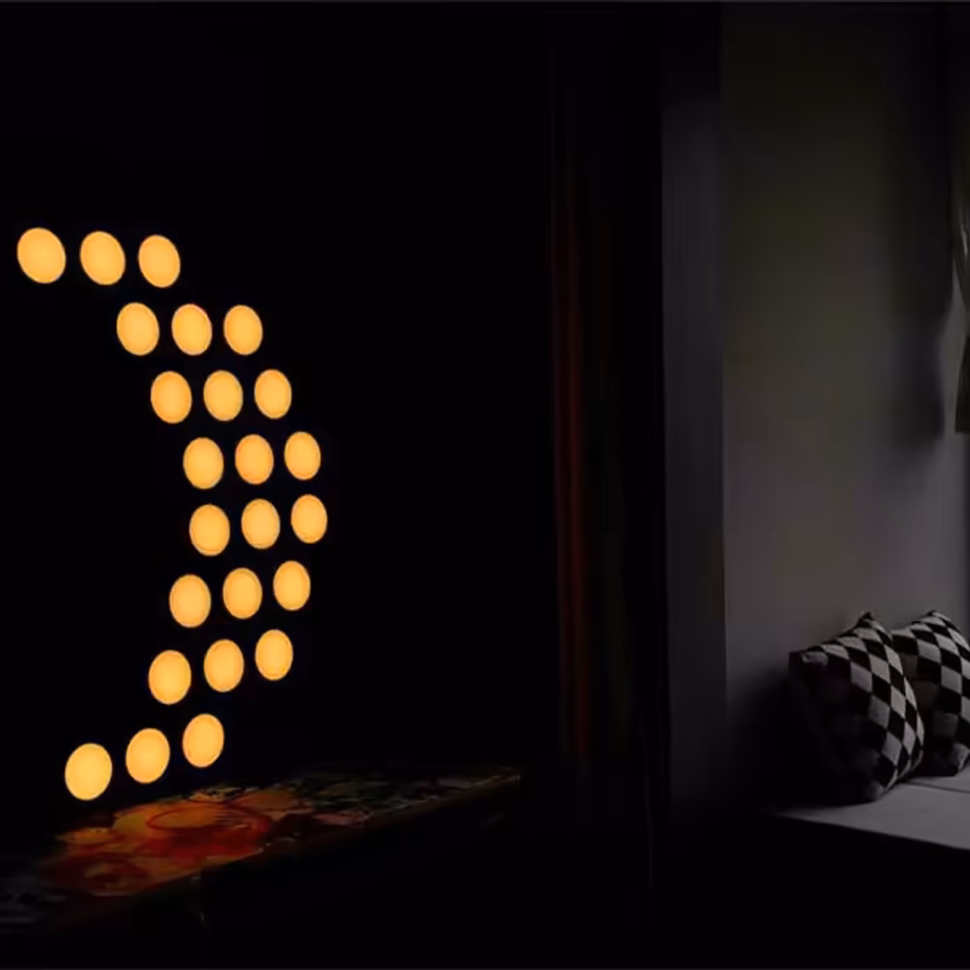 Cololight MIX panel with dark housing for seamless night lighting