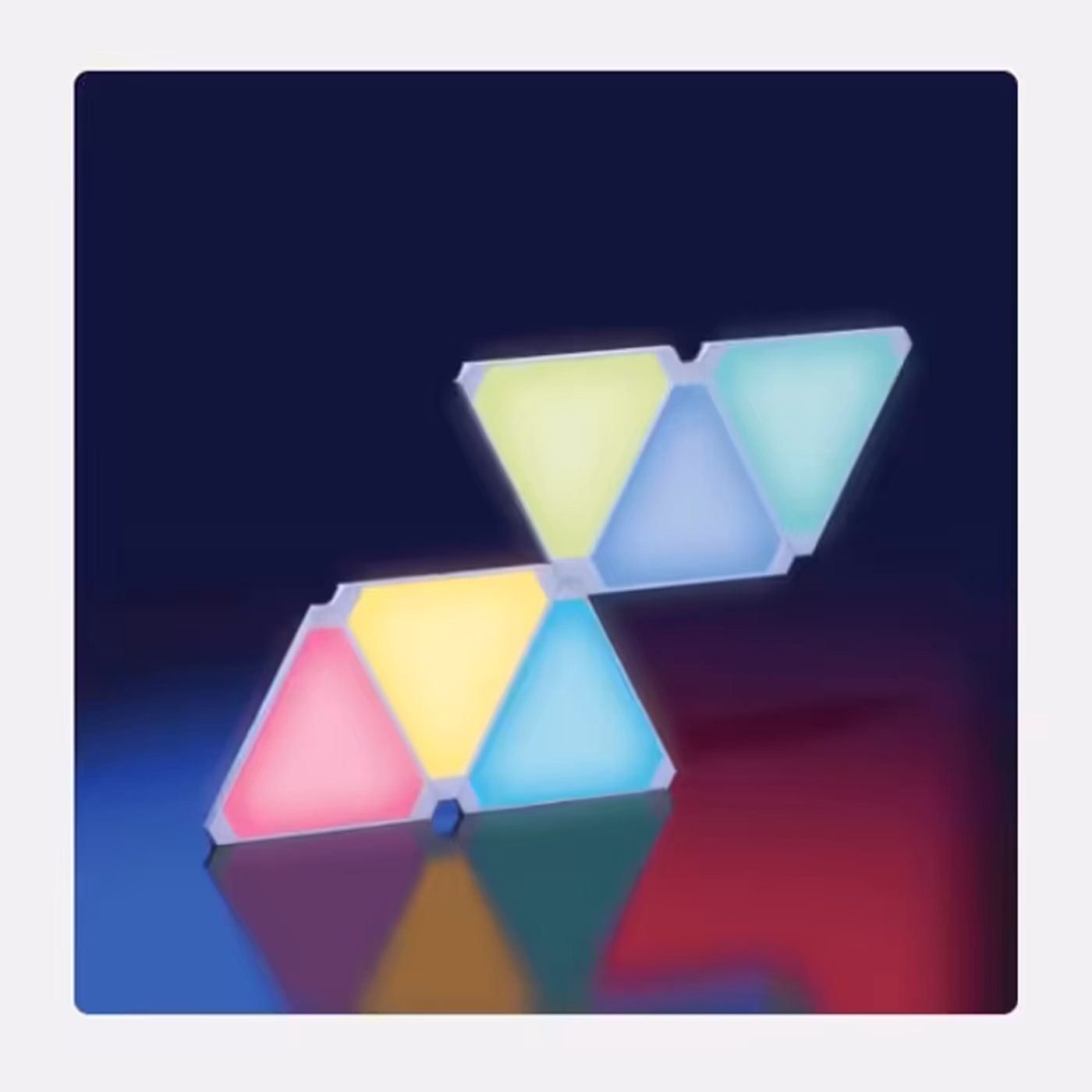 Cololight Triangle panels reacting to music with dynamic colour