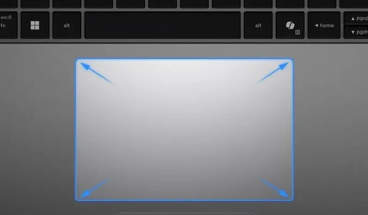 Full-sized keyboard layout with 19.05 mm key pitch for desktop-like typing