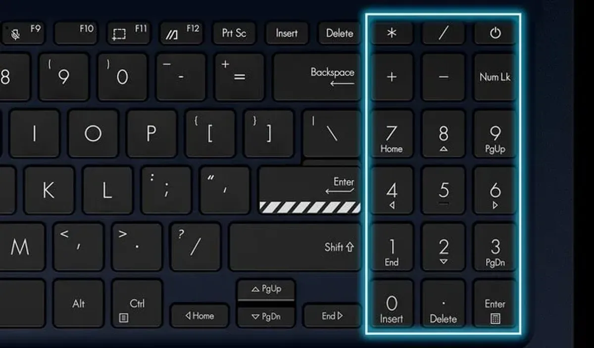 Enhanced numeric keypad with dedicated productivity hotkeys