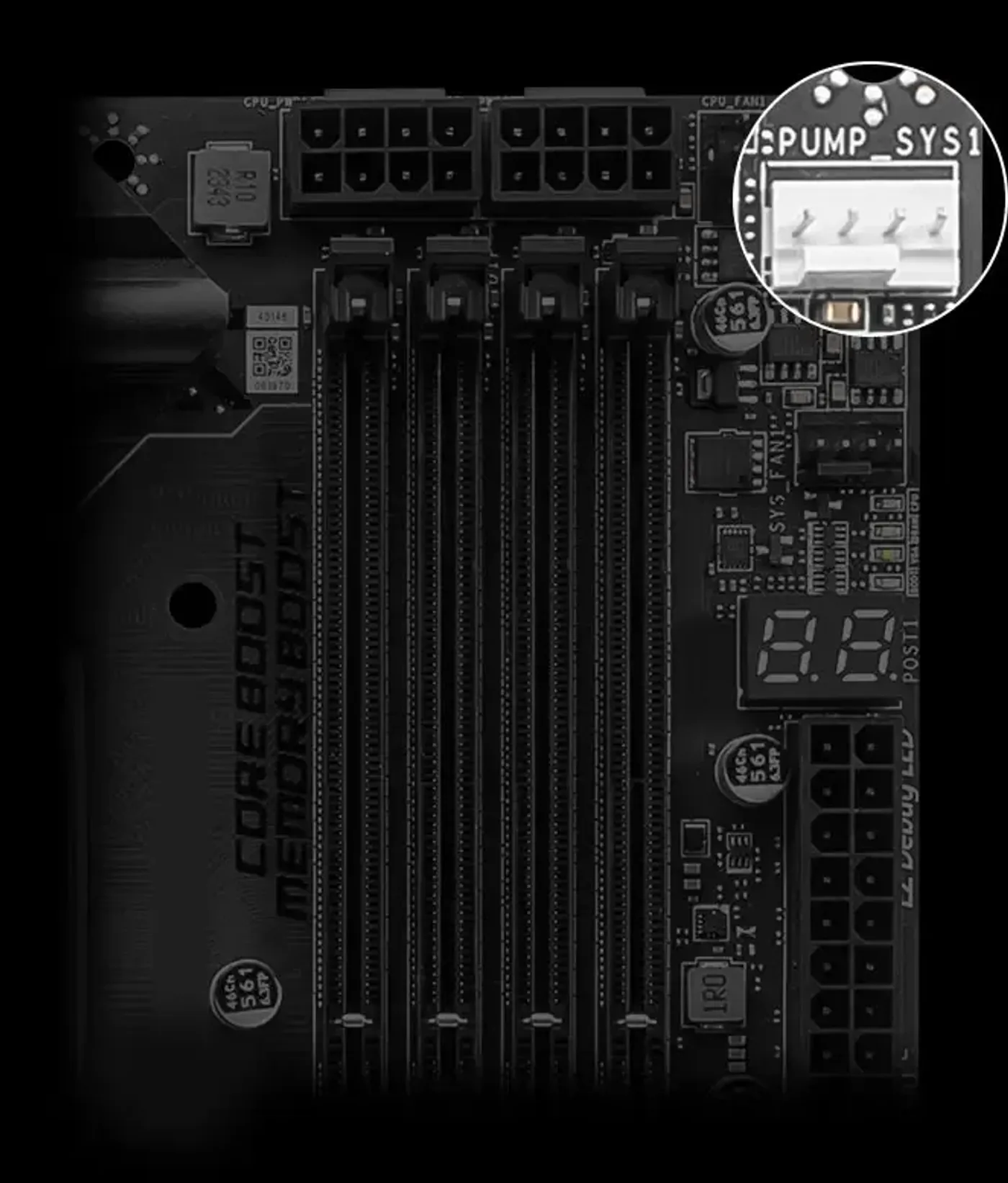 Close-up visual of the versatile combo fan header supporting multiple cooling device configurations