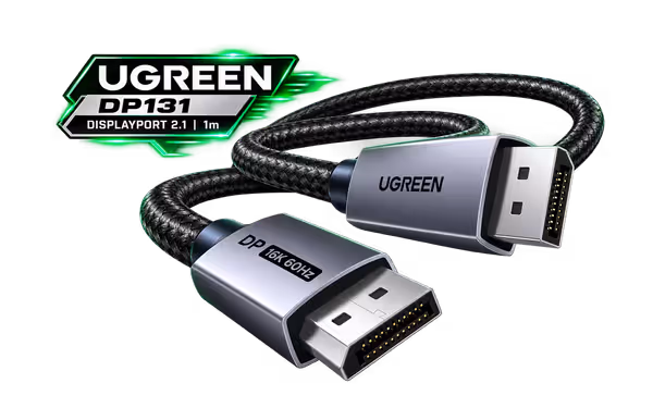 UGREEN DP131 DisplayPort 2.1 Cable 1m - 80Gbps 16K - image 1 UGREEN DP131 DisplayPort 2.1 Cable 1m - 80Gbps 16K - image 1