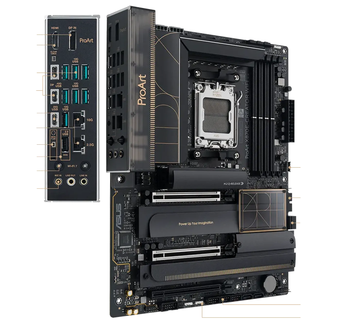 ProArt X870E-Creator WiFi motherboard connectivity features