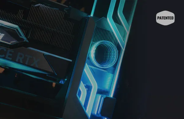 Cooler Master Atlas ARGB GPU support installed in a modern build