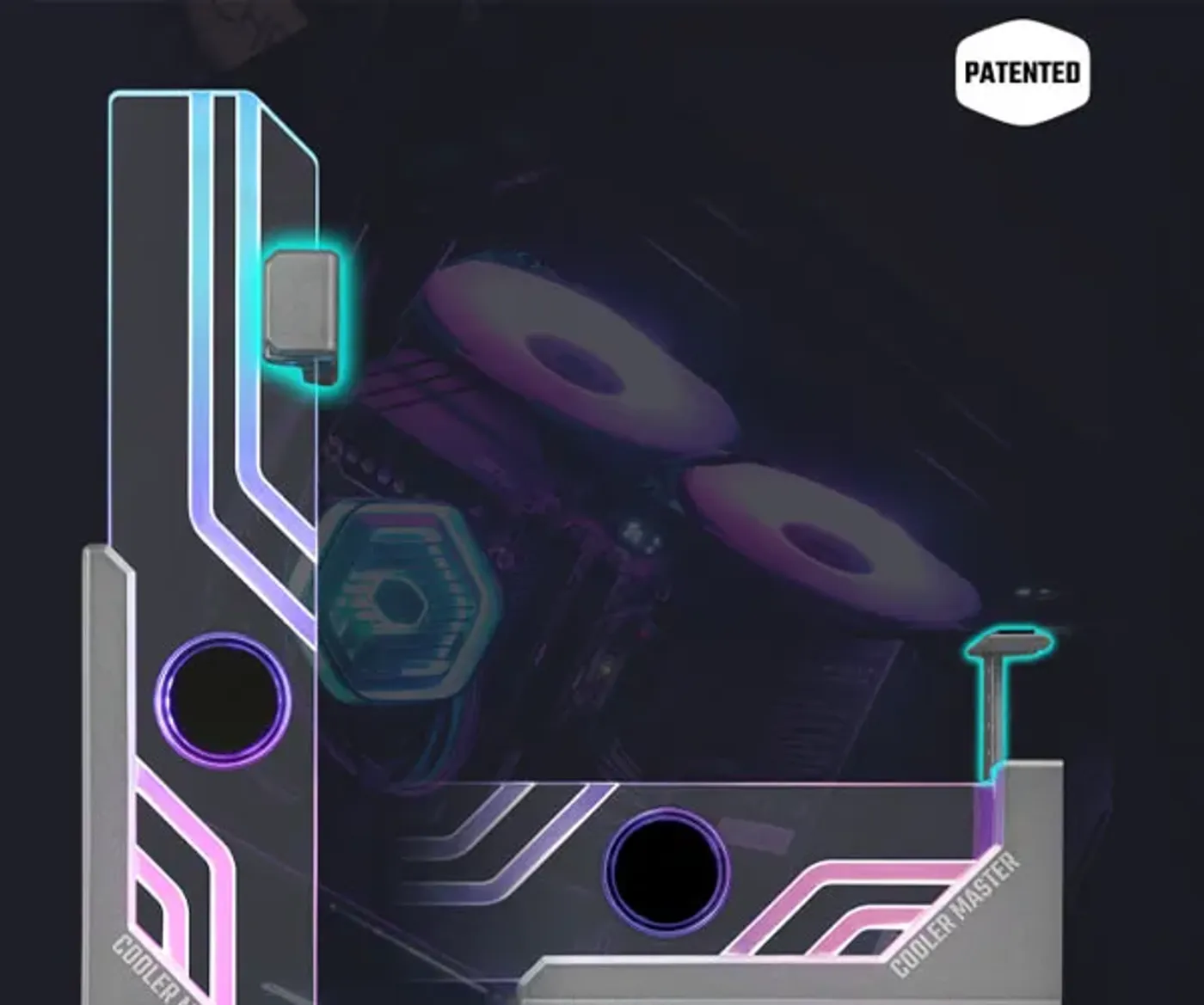 Sliding and locking height adjustment on the Cooler Master Atlas
