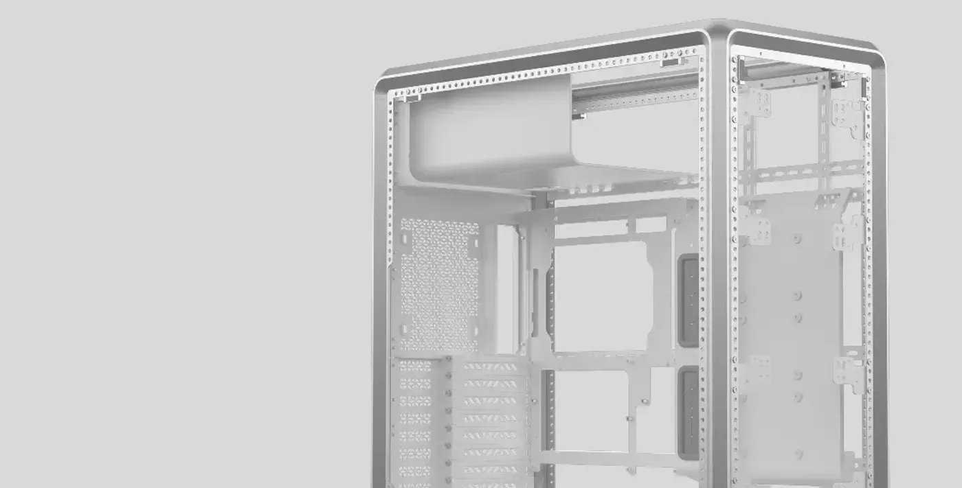 Exposed FreeForm 2.0 modular exo-structure of the MasterFrame 600 case