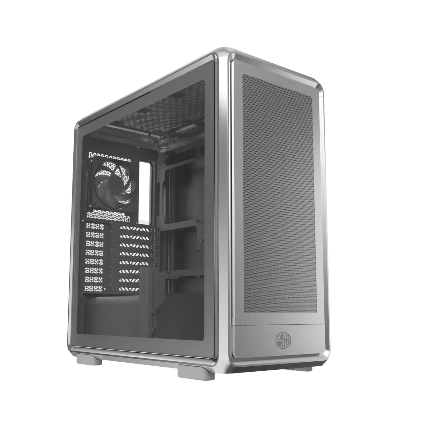 Cooler Master MasterFrame 600 Mesh ARGB Silver Edition chassis with open-frame design