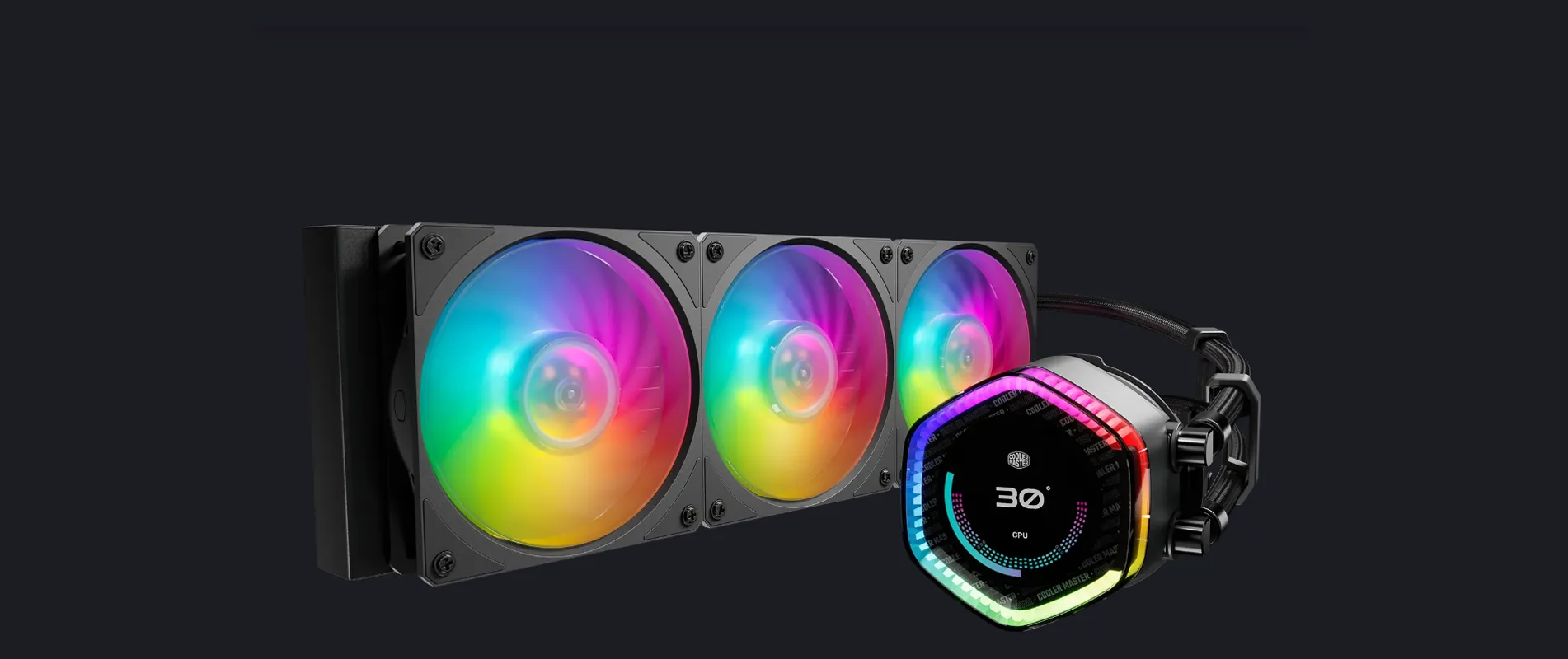 MasterLiquid 360 ION RGB Liquid Cooler with LCD – High-End Gaming CPU Cooler