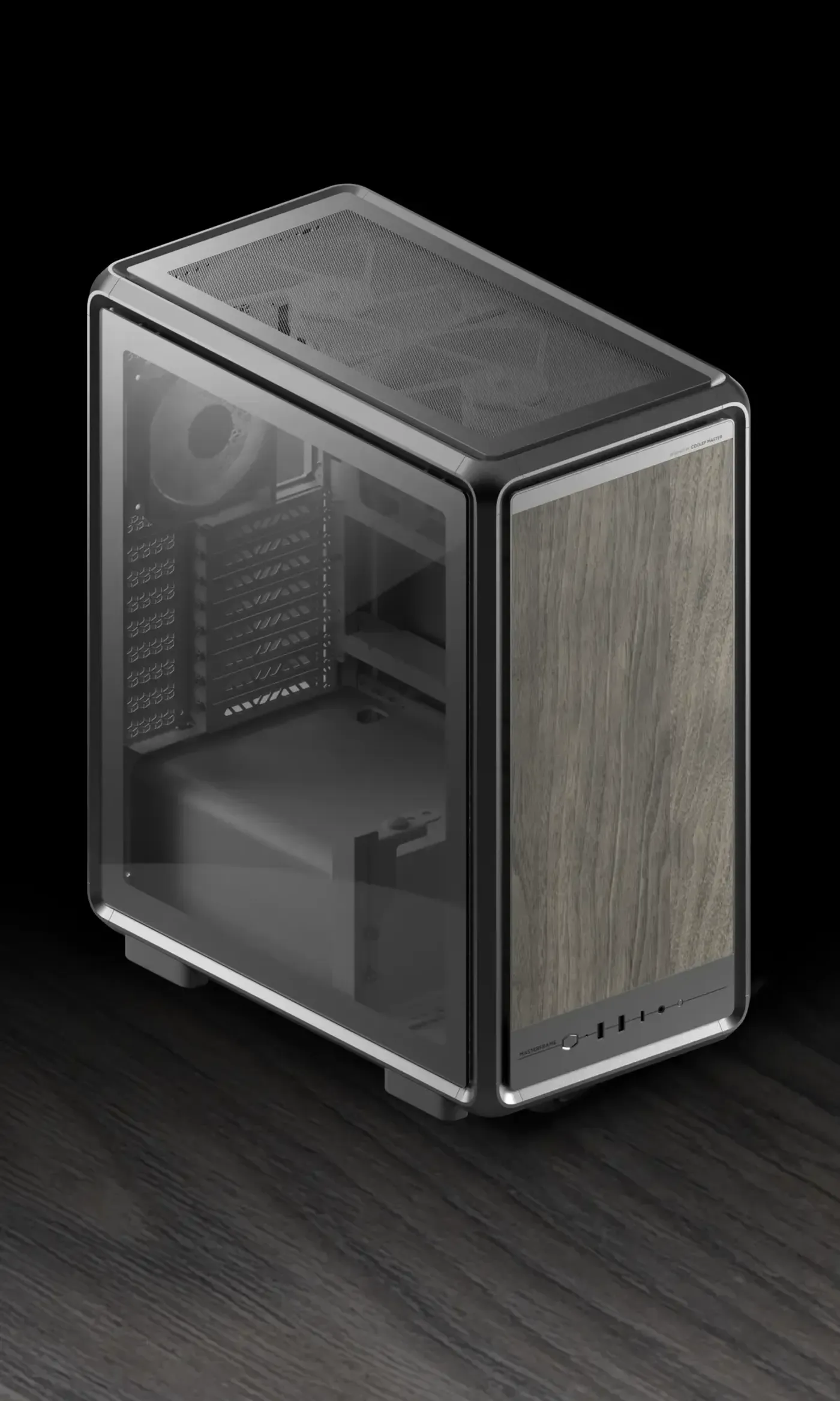 Cooler Master MF600M Mesh ARGB Mid-Tower PC Case in Walnut finish