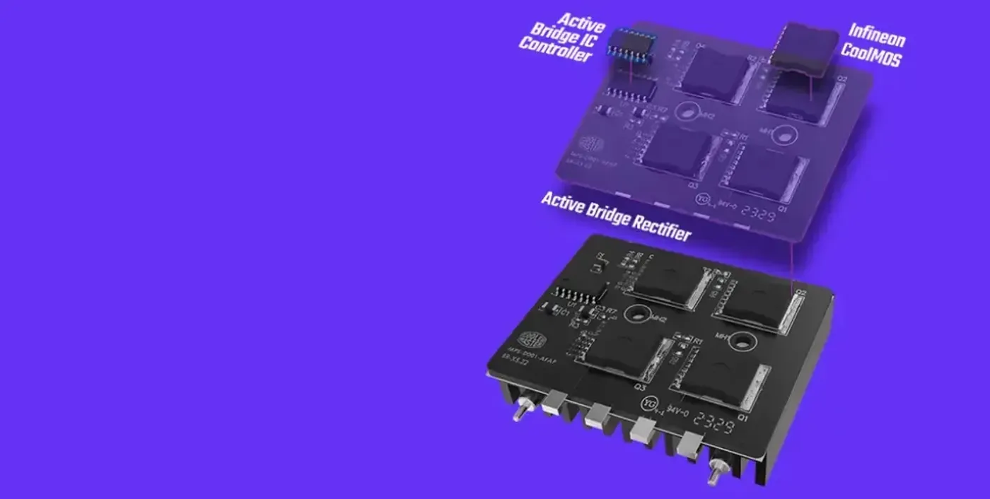 Colour-coded black and purple connectors on the Cooler Master X Mighty 2000W