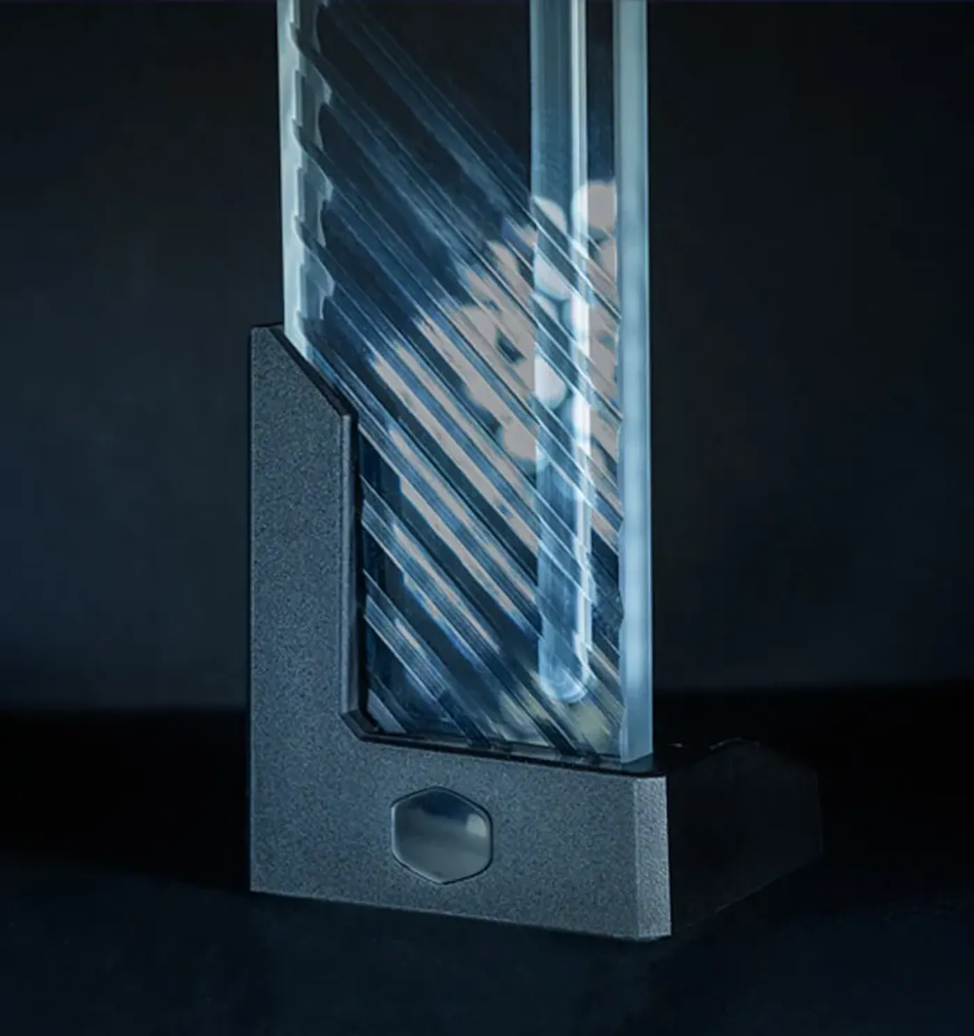 Tool-less installation of the ARGB GPU support bracket with its magnetic base