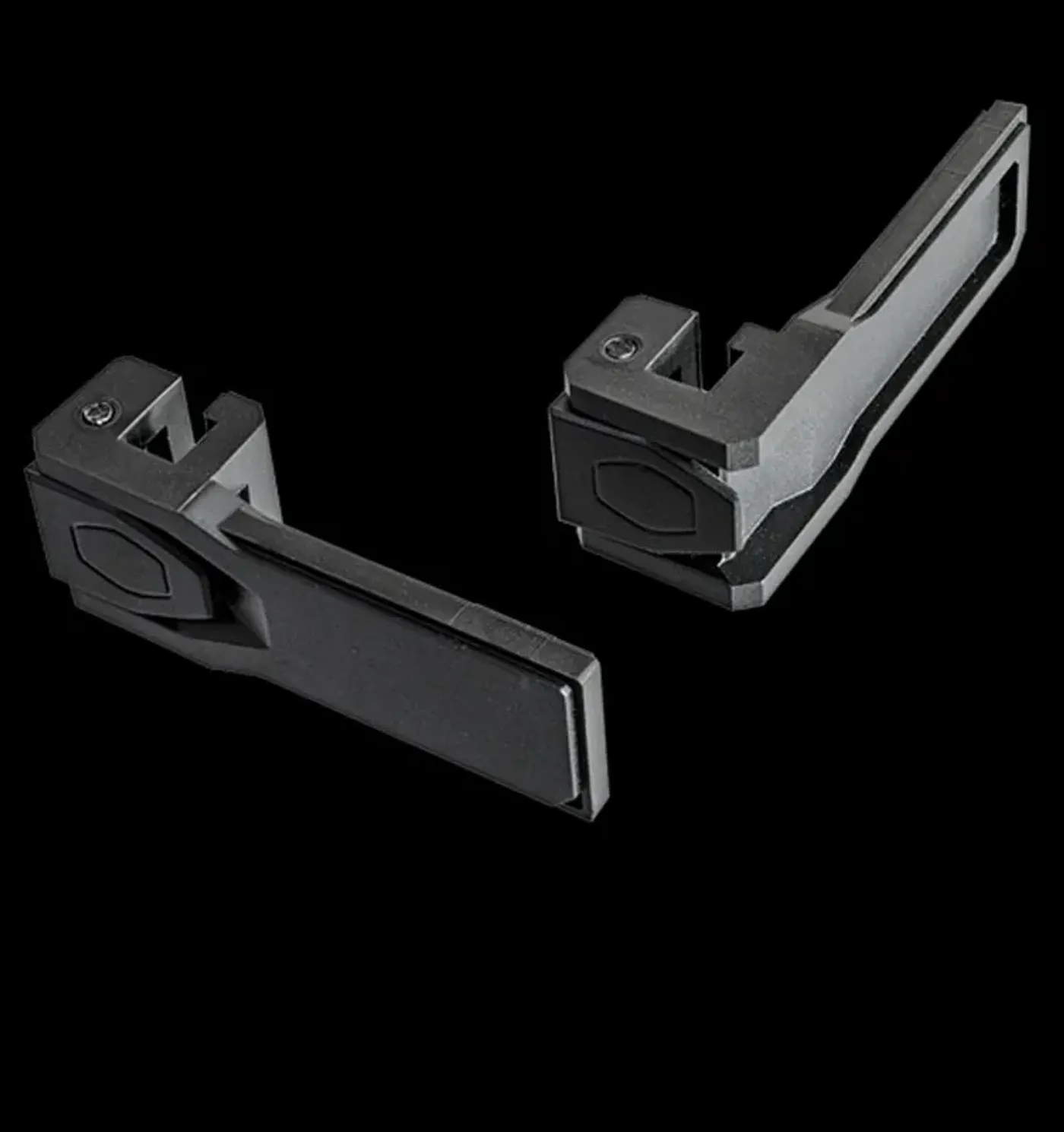 Both support arms shown in their different mounting orientations