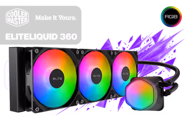 CoolerMaster EliteLiquid 360 ARGB 360mm Cooler - image 1 CoolerMaster EliteLiquid 360 ARGB 360mm Cooler - image 1