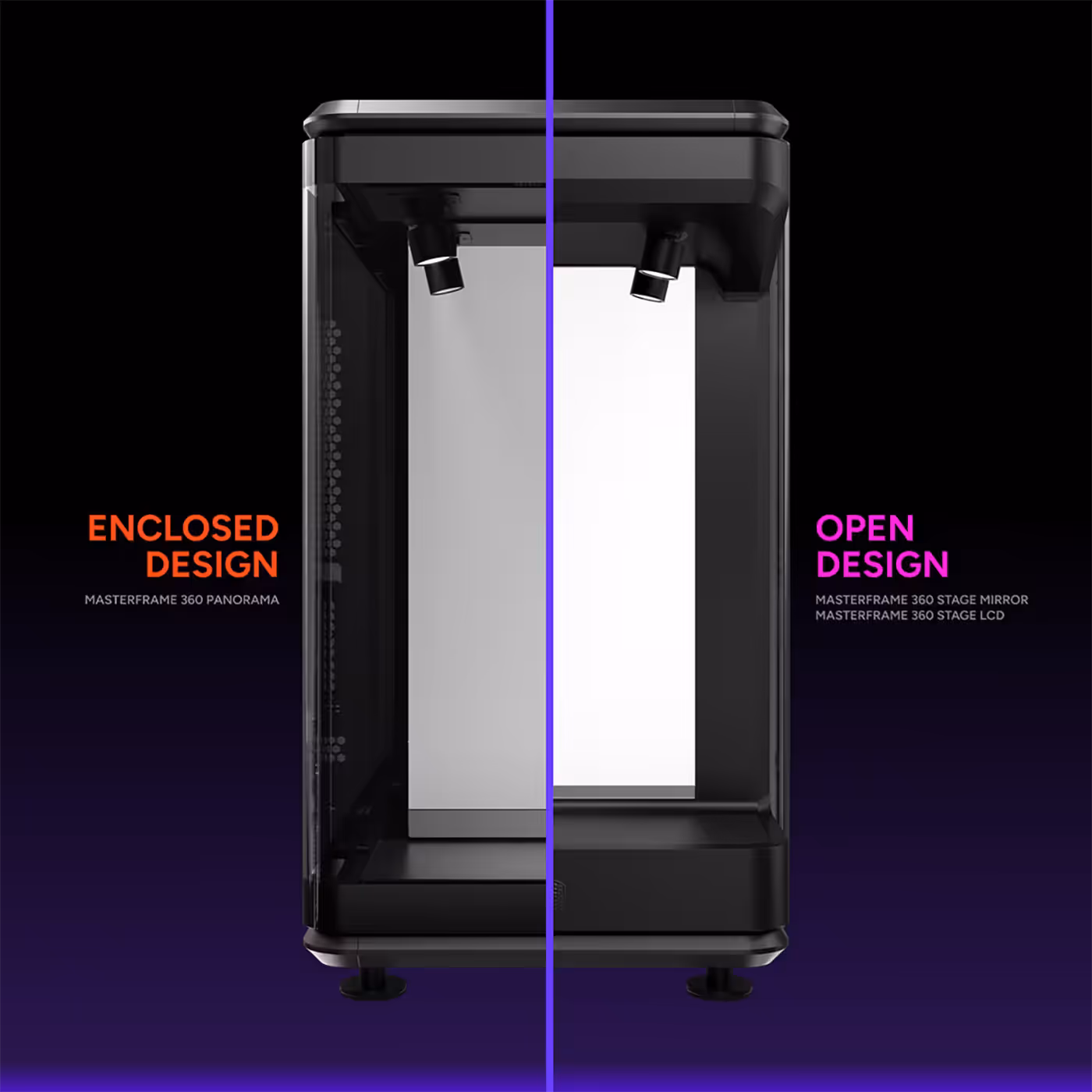 Mirror display and 15.6-inch LCD screen options for immersive presentation