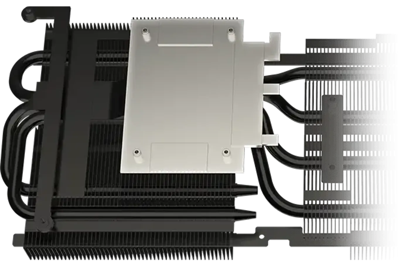 Nickel-plated copper baseplate for efficient heat transfer from GPU