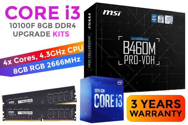 Core i3 10100F MSI B460M Pro-VDH 8GB 2666MHz Upgrade Kit | Evetech