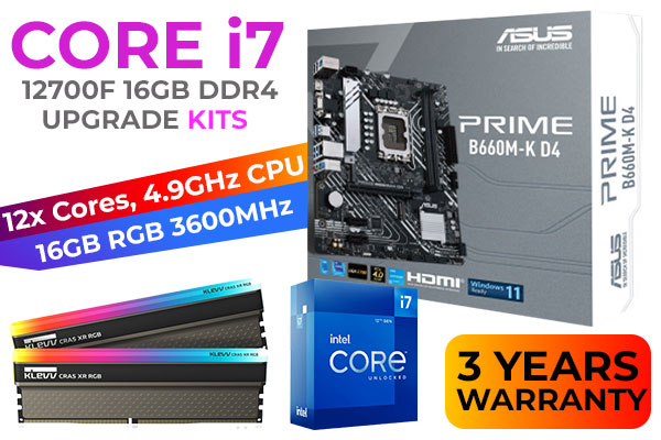 Core i7-12700F PRIME B660M-K D4 16GB RGB 3600MHz Upgrade Kit