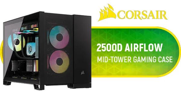 Corsair 2500D AIRFLOW Mid-Tower Dual Chamber PC Case - Black