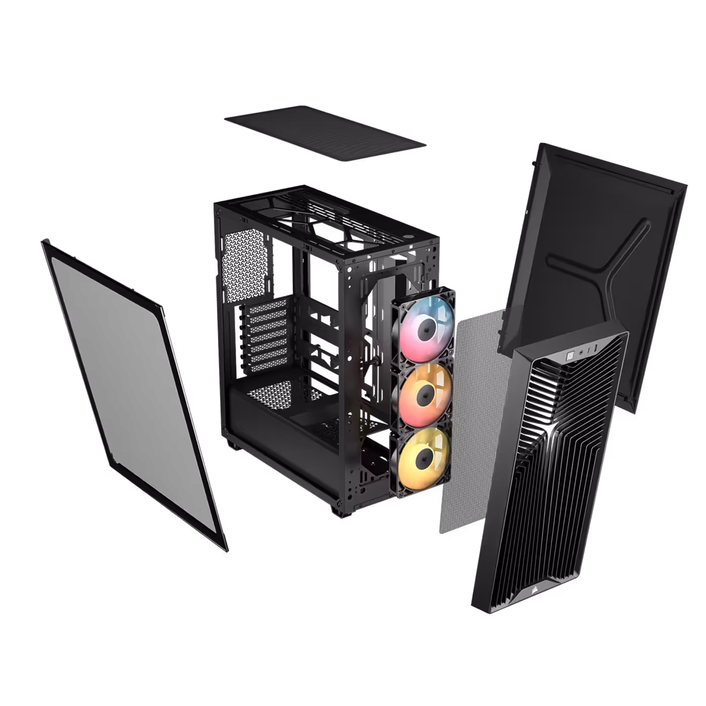 Exploded view of the 3200D showing the removable side and front panels