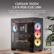 CORSAIR 3500X LX-R RGB Mid-Tower Case — Tempered Glass, USB-C - image 4