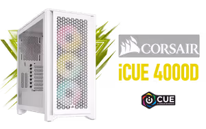 Corsair 4000D RGB Mid-Tower Gaming Case White Corsair 4000D RGB Mid-Tower Gaming Case White - Image 1